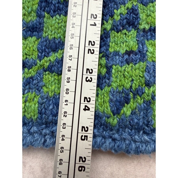 VTG AMANO Hand Knit 100% Wool Cardigan Sweater OS Made Bolivia Folk Art Floral - Picture 8 of 16